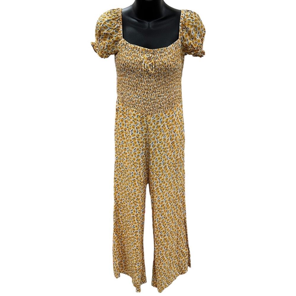 Anthropologie Faithfull The Brand Laszlo Smocked Jumpsuit View 3